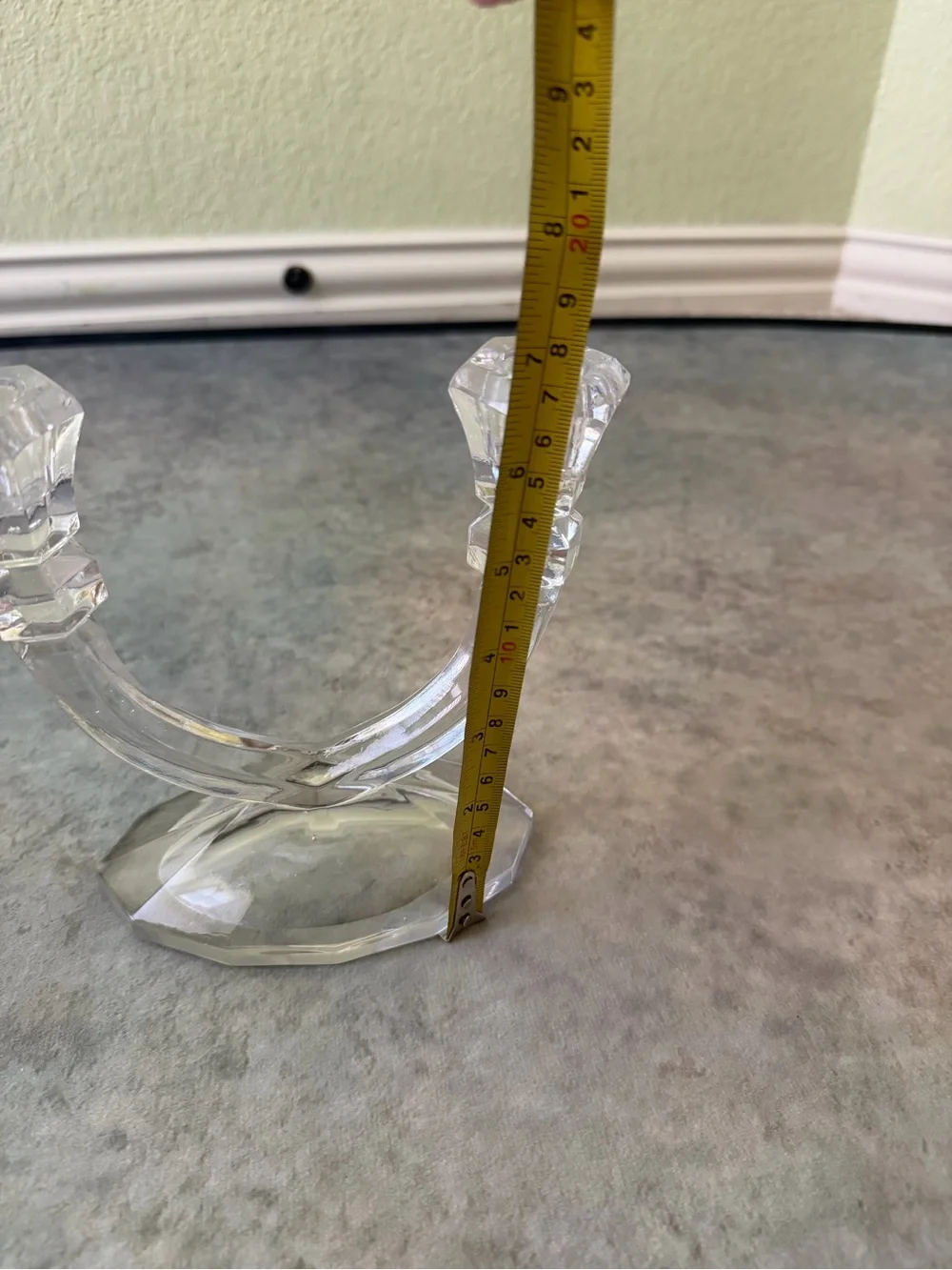 Clear Glass Double Candle Holder